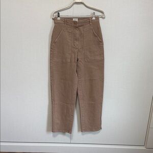 Aritzia Wilfred Free High-Rise Utility Pants in Dusty Brown